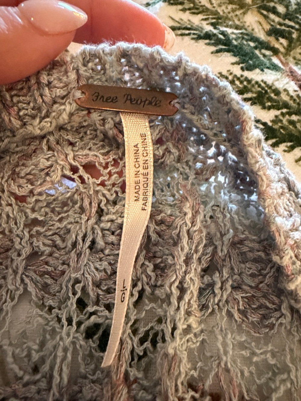 Free People Light Gray Open-Front Knit Cardigan - Picture 2 of 3